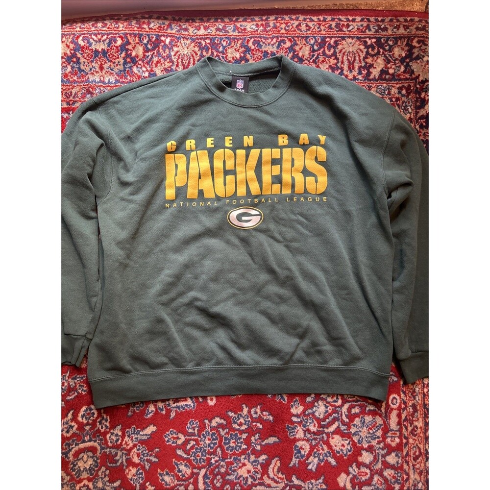 Vintage Green Bay Packers Sweatshirt Adult XL Green Crewneck NFL Y2K